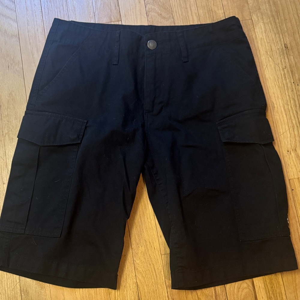 True Religion Black Cargo Shorts